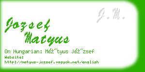 jozsef matyus business card